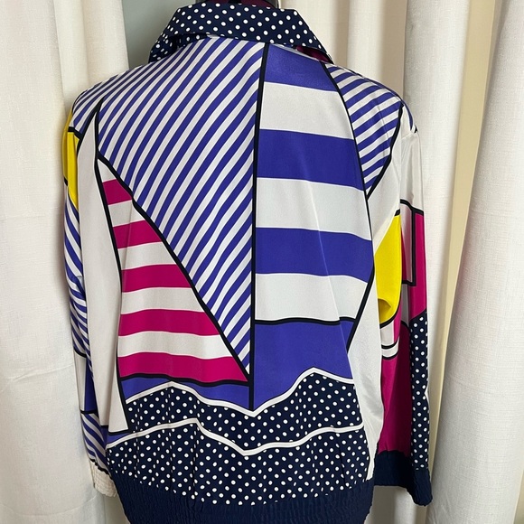 Felicias Pink and Blue Blouse with Artistic Color-Blocking - Picture 2 of 4